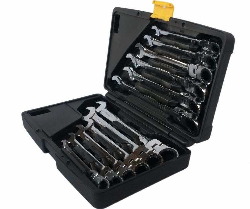 12-piece flexible ratchet wrench set