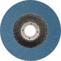 Šlifavimo diskas lapelinis plokščios formos mėlynas 125mm P36 INOX (YT-83311)