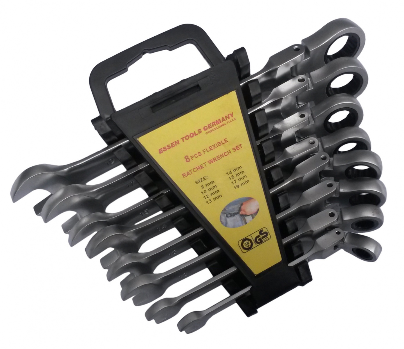 8 pc Flexible Ratchet Wrench Set 8-19 mm. (ER-1208S)