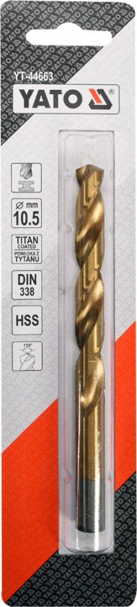 Grąžtas metalui HSS-TIN 10.5 mm (YT-44663)
