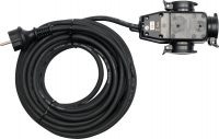 3 WAYS EXTENSION CORD IN RUBBER PROTECTION /BLACK/ 3-SOCKETS WITH EARTHING 10M (YT-8116)