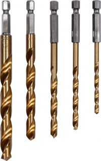 Metal drills 5pc 4-10MM HSS HEX TIN COATED (YT-44700)