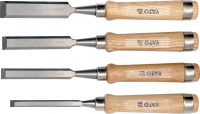 CHISEL SET 10-16-20-25MM CrV60 WITH WOODEN HANDLE (YT-6260)