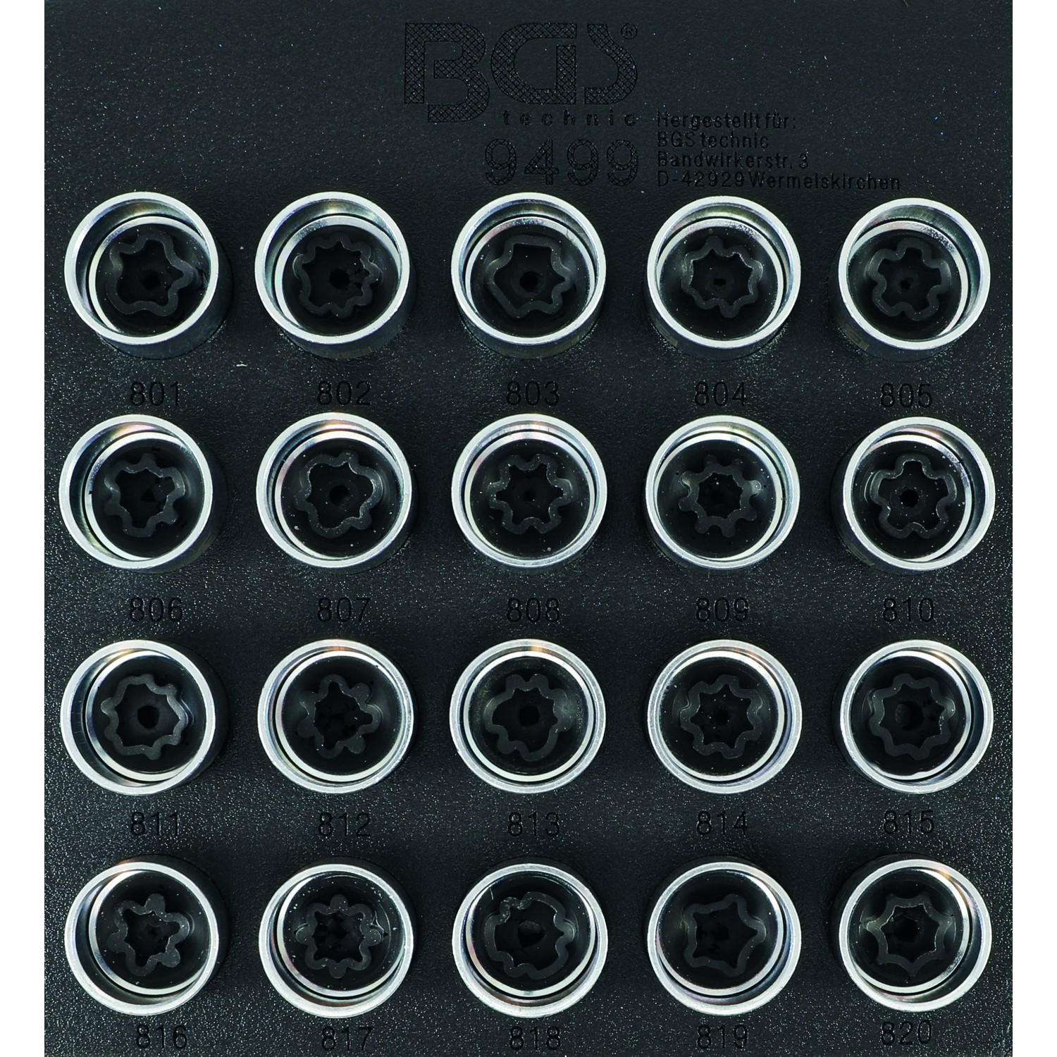 Rim lock socket set for Audi | 20 pcs (9499)