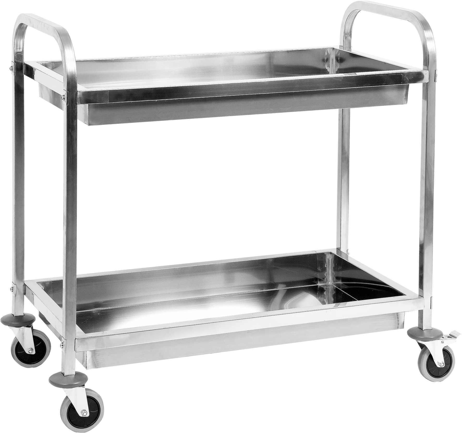 Stainless steel trolley with 2 shelves built up (YG-09099)