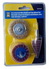 3pcs assorted wire brush and flap wheel set (SK863342)