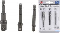 Electric Drill Adaptor Set | 6.3 mm (1/4") drive | 6.3 mm (1/4") / 10 mm (3/8") / 12.5 mm (1/2") | 3 pcs. (8204)