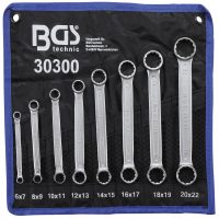 Double Ring Spanner Set | extra flat | 6-22 mm | 8 pcs (30300)