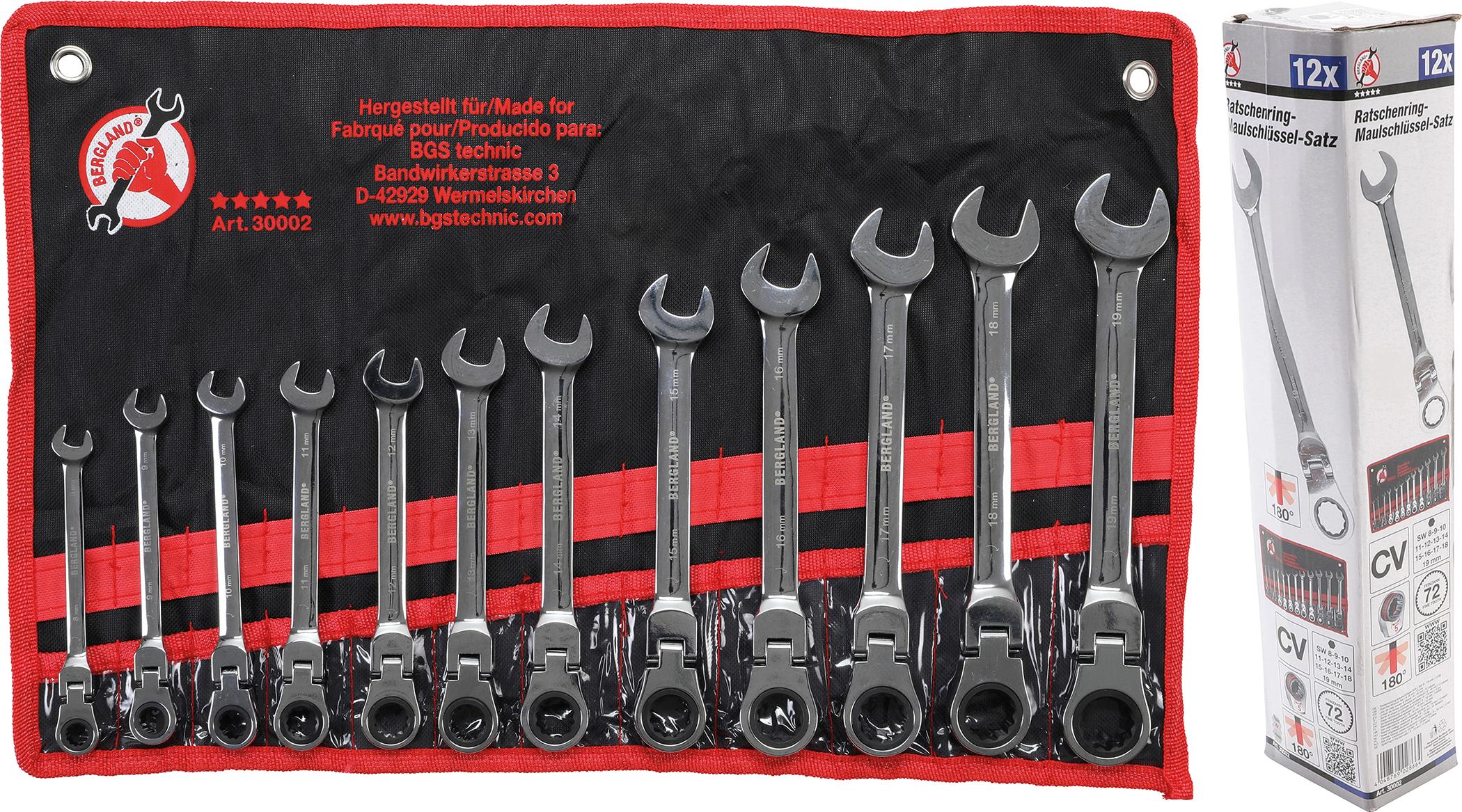 Ratchet Wrench Set | 8 - 19 mm | 12 pcs. (30002)