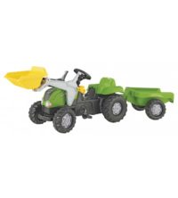 Bērnu traktors ar pedāļiem rollyKid ar kausu un  piekabi  (2