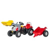 Bērnu traktors ar pedāļiem rollyKid Steyr ar kausu un  piekabi  (2